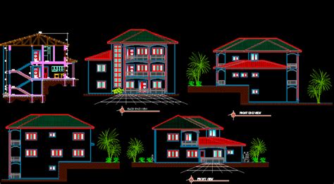 triplex  bedrooms  square feet house sections  elevations town house plans duplex