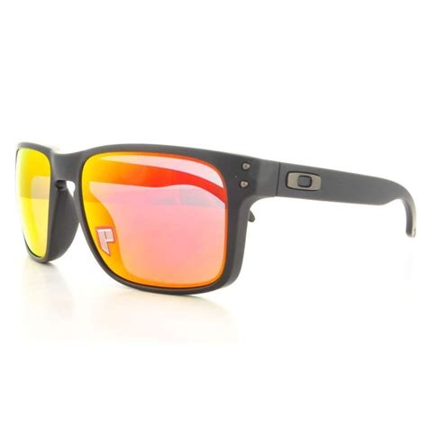 New Oakley Sunglasses Holbrook Matte Black Ruby Iridium Polarized Lens