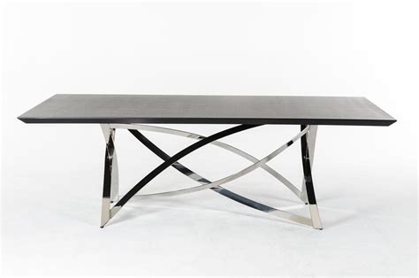 ultra contemporary wenge dining table  unique steel base detroit