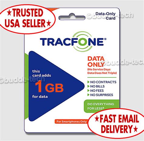 Tracfone Refill Card 1gb Data For Smartphones Ship Usps And Instant