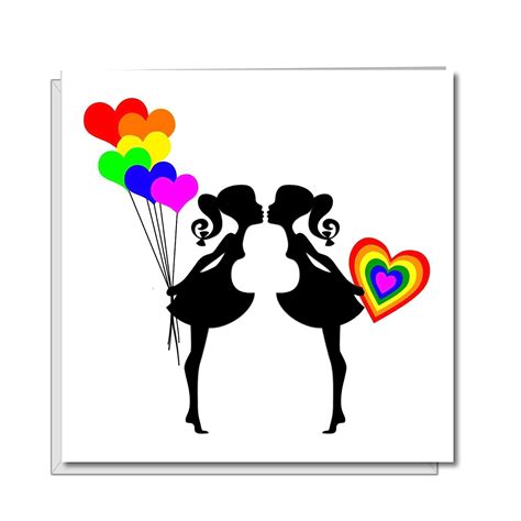 lesbian valentines day card or engagement wedding card lgbt gay rude
