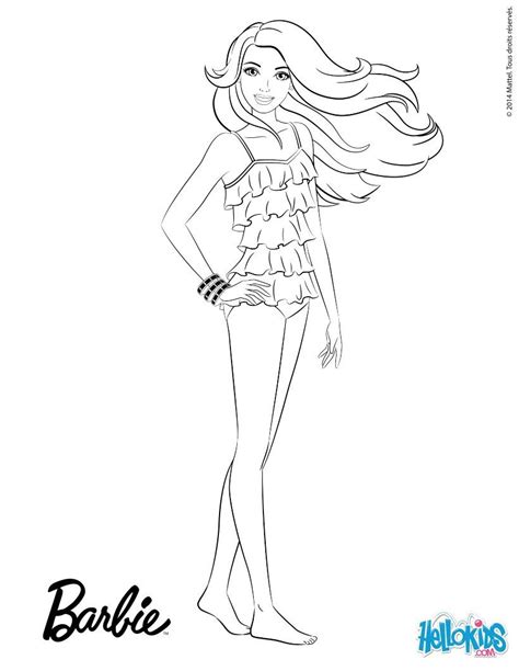 barbies fashion swimsuit coloring page  barbie coloring sheets