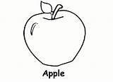 Apple Coloring Pages Fruit Fruits Color Clipart sketch template