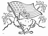 Coloring American Pages Flag Eagle Kids sketch template