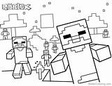 Roblox Minecraft Coloring Pages Characters Cute Printable Noob Color Print Template Kids Bettercoloring sketch template