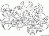 Coloring Alice Tea Party Wonderland Pages Alices Colorkid Tweedledum Color Print Kids sketch template