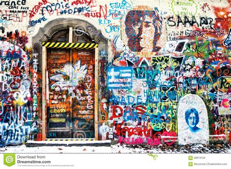 John Lennon Wall Prague Czech Republic Editorial Stock