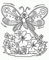 Coloring Pages Spring Kids Butterfly Cute Sheets Printable Seasons Printables Flower Popular Wuppsy sketch template