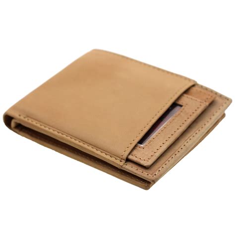 mens bifold wallet genuine leather removable id cover credit card