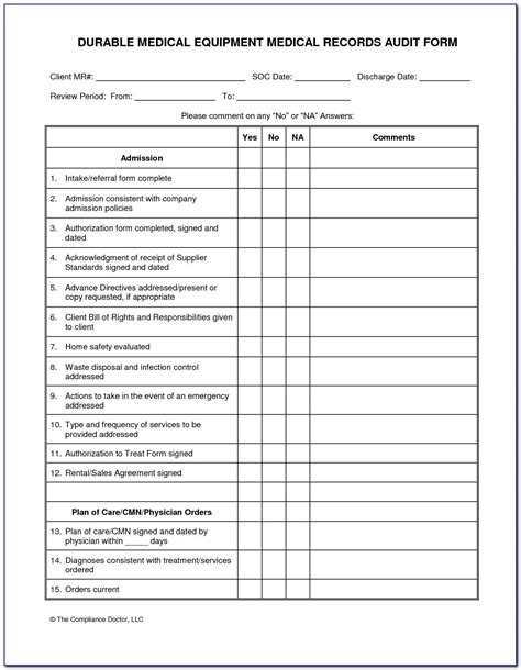 clinical chart review template
