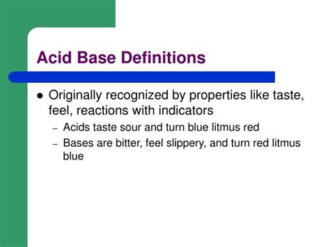 ppt acid base definitions powerpoint presentation free download id