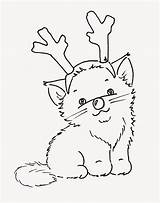 Christmas Cats Cat Coloring Pages Sliekje Kitty Drawing Stamps Reindeer Colouring Digi Choose Board Noel Chat Digital Patterns sketch template
