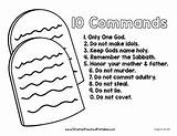 Ten Commandments Printable Bible Simple Clipart Commandment Preschool Coloring Children Template Tablets Stone Christian Moses Greatest Crafts Printables School Sunday sketch template