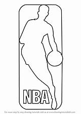 Nba Logo Coloring Draw Drawing Pages Step Sports Popular Learn Tutorial Coloringhome sketch template