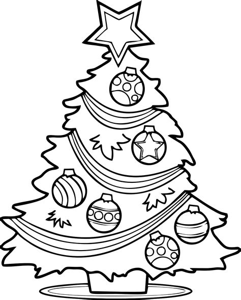 printable coloring pages christmas tree drawing colorful christmas