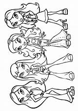 Bratz Coloring Pages Kids Colouring Girls Printable Brats Dolls Print Monster High Girl Sheets Cute Anime Movies Trifle Chocolate Drawings sketch template