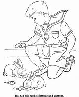 Colouring Bluebonkers Feeding Rabbits sketch template