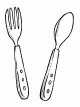 Spoon Printable sketch template