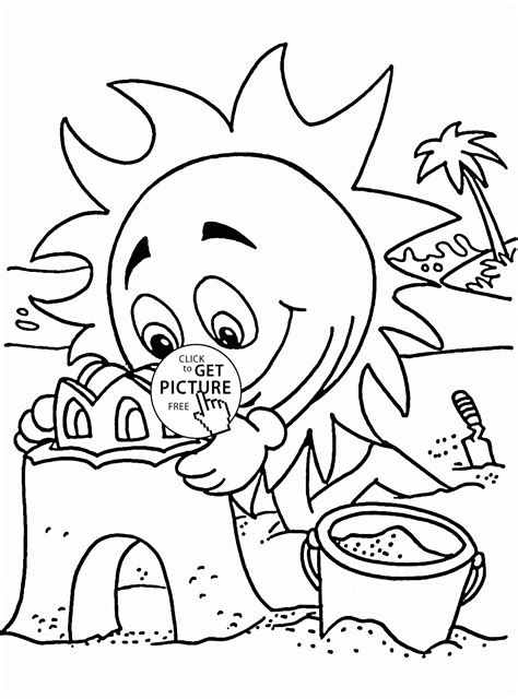 coloring pages summer beach summer beach coloring page wallgz
