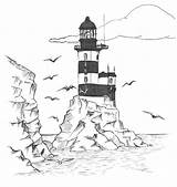 Lighthouse Lighthouses Hatteras Coloringhome Sketchite sketch template