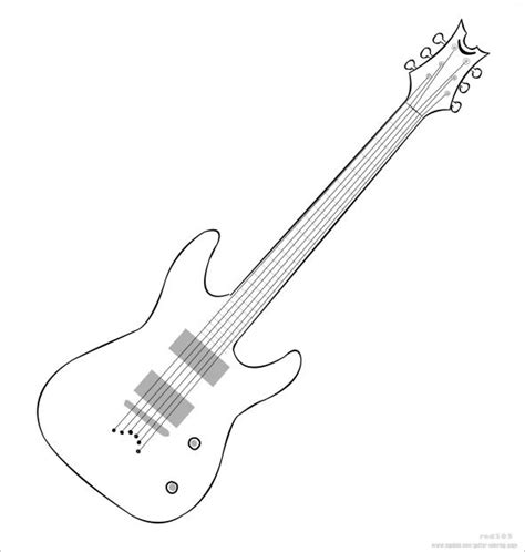 electric guitar outline drawing  getdrawings