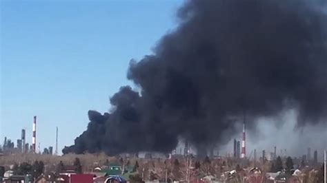 Huge Plume Of Black Smoke Engulfs Sky Above Omsk After Explosion At
