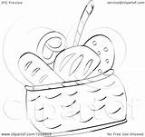 Bread Basket Coloring Outline Clip Vector Illustration Royalty Marincas Andrei Drawing Clipart Getdrawings sketch template