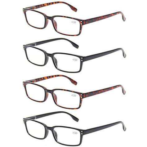 reading glasses 5 pack spring hinge rectangular readers quality fashion