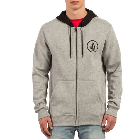 volcom grey stone grey zip  hoodie sweatshirt caphunterscom