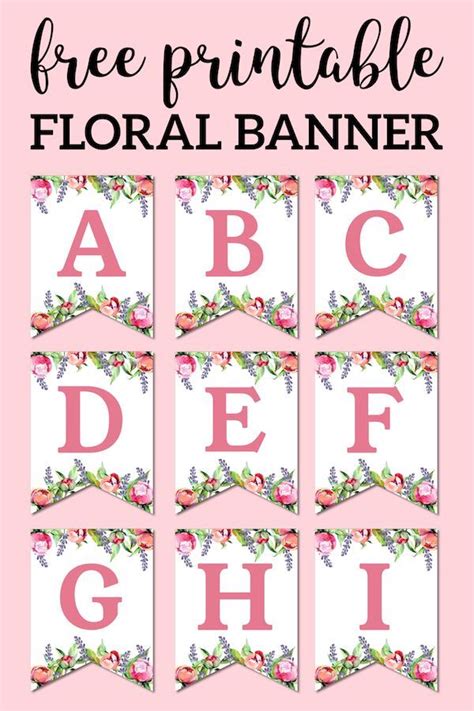 printable floral alphabet banner letters paper trail design artofit