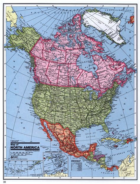 detailed political map  north america  roads vidiani  maps