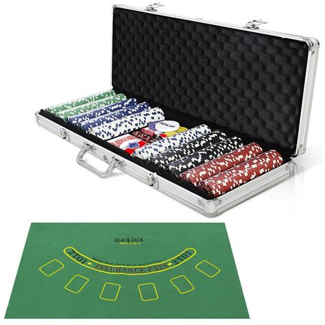 costway   chips poker dice chip set texas holdem cards  silver