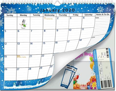 monthly wall calendar  pocket strivezen