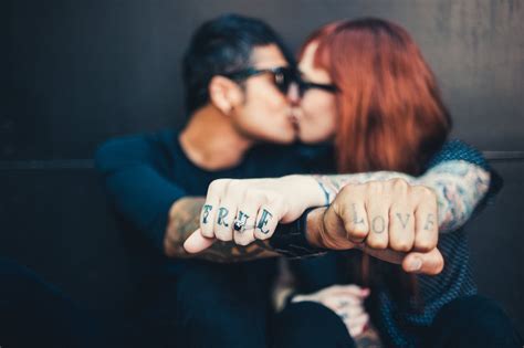 tattooed couple engagement photo tattooed philadelphia wedding