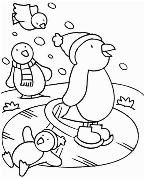 winter animals coloring coloring pages