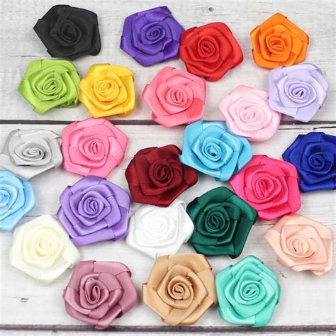 satin rolled roses etsy