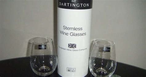 Set Dartington Crystal Stemless Wine Glasses Ebay Lentine Marine