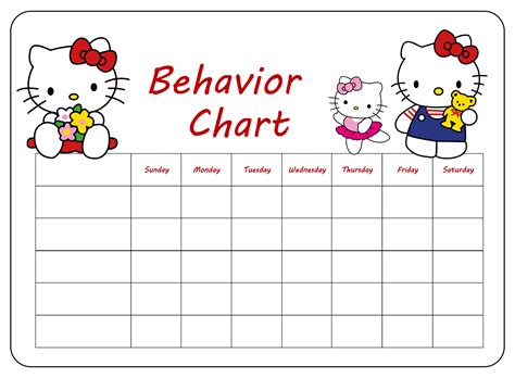 behavior charts  kindergarten template