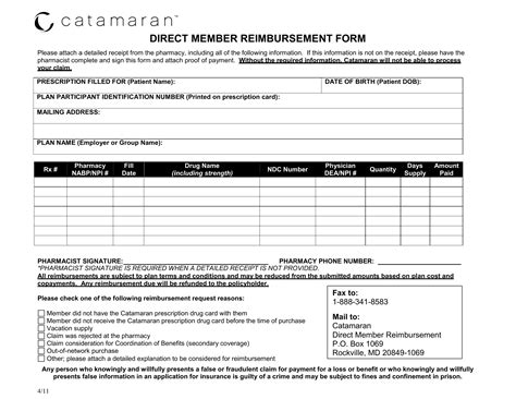 catamaran direct member reimbursement  form formspal