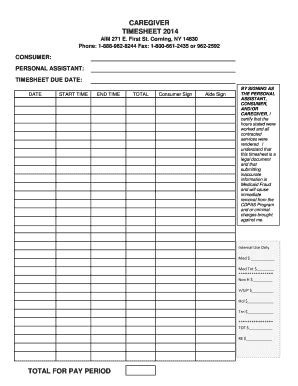caregiver timesheet fill   sign printable  template signnow