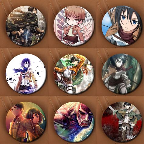 youpop japanese anime attack on titan album brooch fashion pin badge accessories for clothes hat
