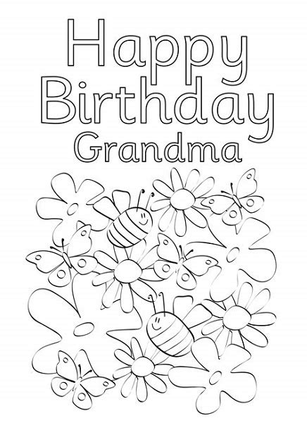 happy birthday grandma coloring pages birthday coloring pages happy