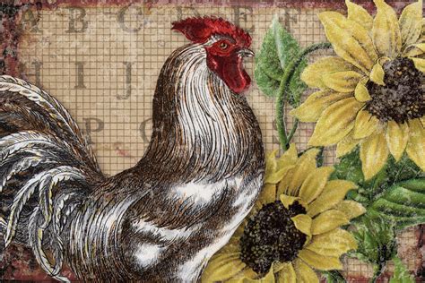 bountiful heirlooms  printables country roosters  sunflowers