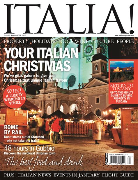 issue no 26 of italia magazine italia italian christmas magazine cover