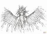 Angel Coloring Broken Pages Wings Angels Print Printable Drawing Popular Fantasy sketch template