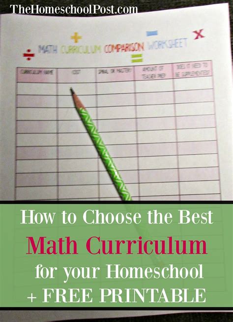 choose   math curriculum   homeschool
