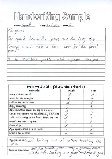 gareths learning blog hand writing sample term