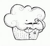 Coloring Food Kawaii Pages Cute Cupcake Key Weird Drawing Draw Sir Heart Faces Face Line Clipart Wonderstrange Drawings Stamps Digital sketch template