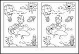 Diferencias Volando Avioneta Niño Infantiles sketch template