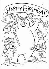 Frosty Coloring Snowman Pages Printable Birthday Book Kids Christmas Happy Color Print Blank Sheets Friends Card Para Part Cartoon Fun sketch template